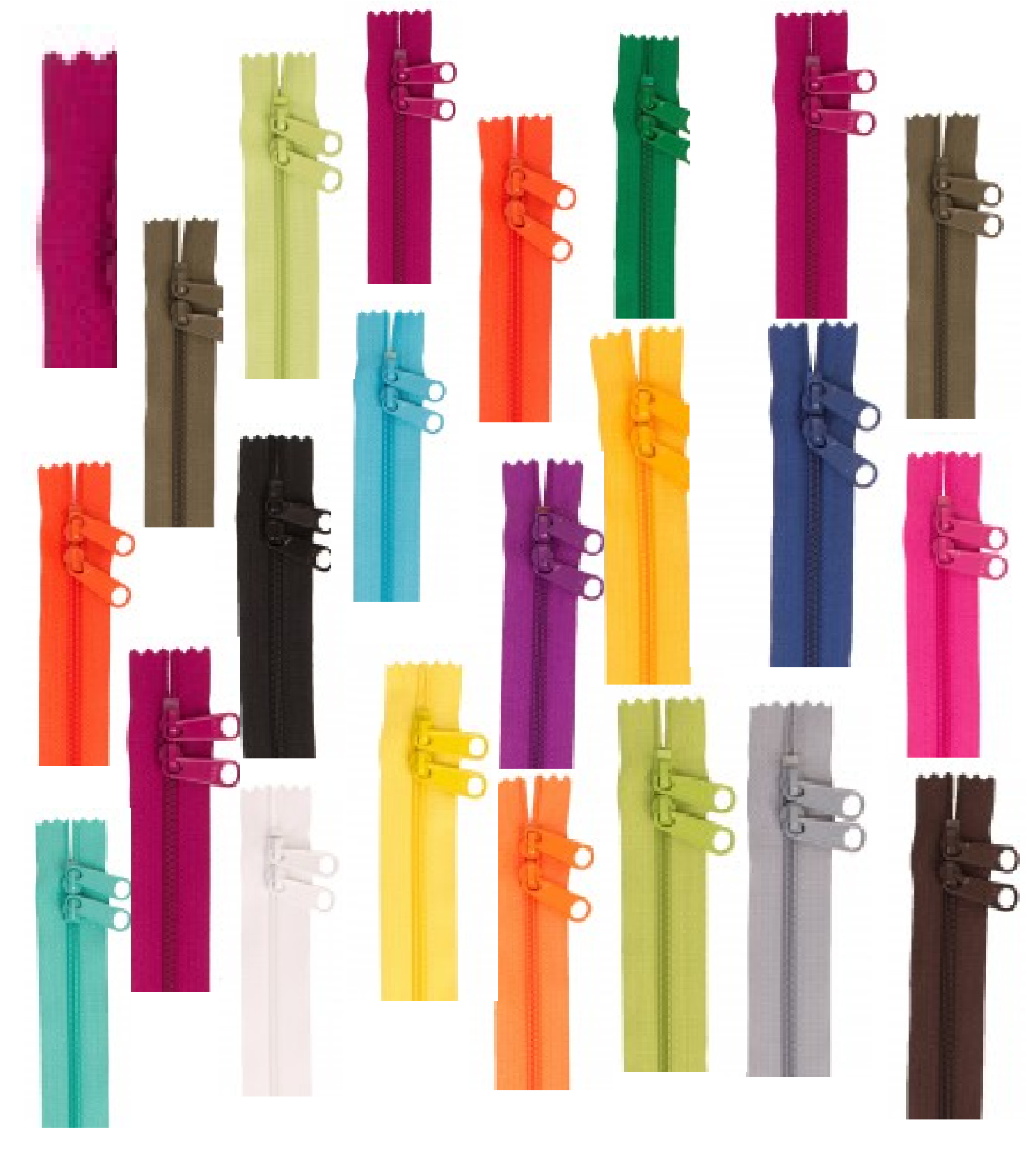 24 Inch Double Slide Zippers With Extra Wide Zipper Tape, 9 Color Choices,  From Aunties Two, Please See Description for More Information 